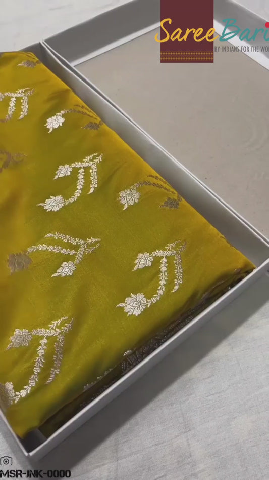 Neon Shringar – Pure Handloom Mashru Silk Saree