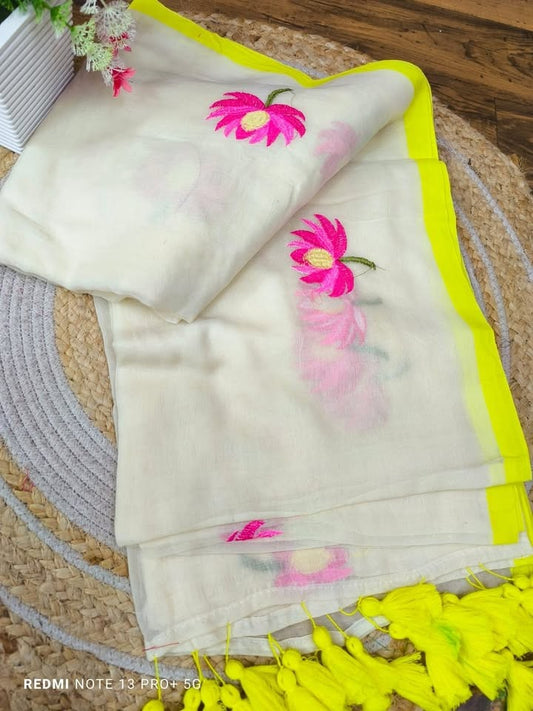 Pearl Mist Handloom Mul Saree