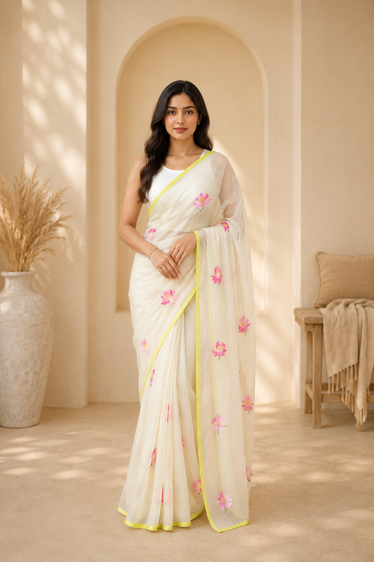 Pearl Mist Handloom Mul Saree